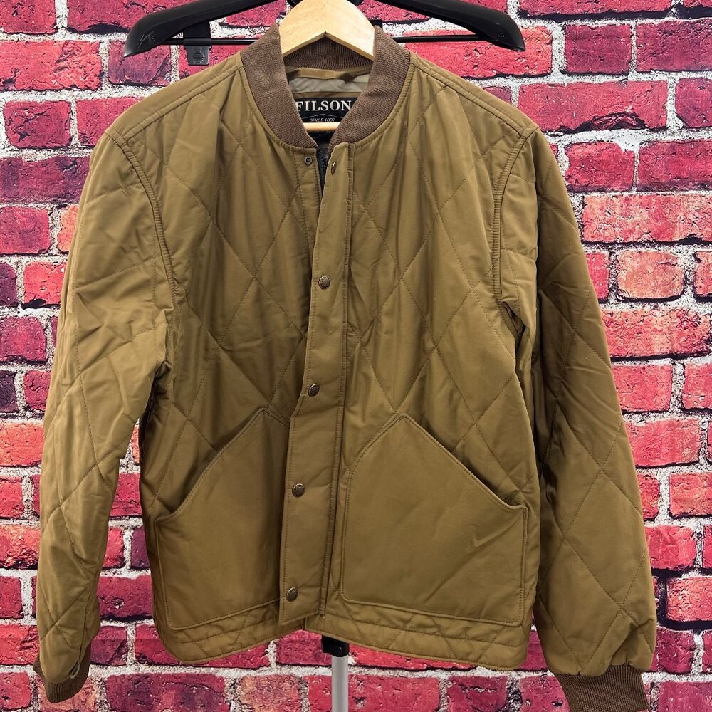 Filson Quilted Pack Liner Bomber Jacket, Tan, Medium - Like New